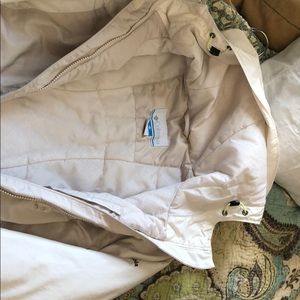 White and cream Columbia coat
